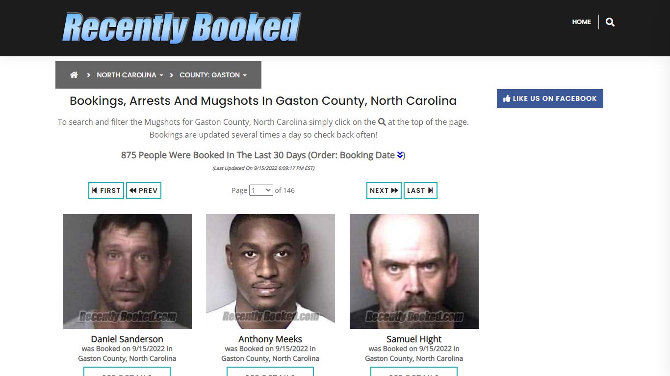 Bookings, Arrests and Mugshots in Gaston County, North Carolina